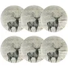 Image de NOVASTYL - Lot 6 assiettes plates lachat cerf 26cm en porcelaine - 2614444