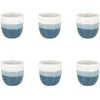Image de NOVASTYL - Lot 6 tasses expresso riga bleu 11cl en grès - 2414147
