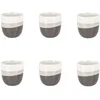 Image de NOVASTYL - Lot 6 tasses expresso riga 11cl marron en grès - 2414146