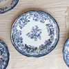 Image de Novastyl - 6 Assiettes Creuses En Porcelaine Bleu Faustine 22Cm OS