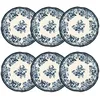 Image de NOVASTYL - Lot 6 assiettes desserts en porcelaine bleu faustine 20cm - 2614232