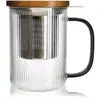 Image de Tisanière mug Karl en verre borosilicate anse gris fumé 475 ml Ogo