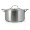 Image de MENASTYL - Faitout inox 18/10 Triply 24cm tous feux dont induction fabriqué en France - sans PFAS ni substances nocives - Compatible lave-vaisselle - Poignée rivetée - 6020518
