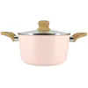 Image de MENASTYL - Faitout 20cm avec revêtement antiadhésif céramique (Sans PFAS/Sans PTFE) tous feux dont induction - En Aluminium - Gamme Colorama - Rose - 6020926