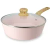 Image de MENASTYL - Sauteuse 24cm avec revêtement antiadhésif céramique (Sans PFAS/Sans PTFE) tous feux dont induction - En Aluminium - Gamme Colorama - Rose - 6020928
