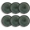 Image de OGO LIVING - Lot 6 assiettes plates grenada 27.5cm en grès vert foncé - 2614490