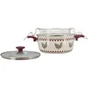 Image de MENASTYL - Friteuse gallina 24cm en acier émaillé avec couvercle en verre - 3645461