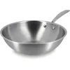 Image de MENASTYL - Wok inox 18/10 Triply 24cm tous feux dont induction fabriqué en France - sans PFAS ni substances nocives - Compatible lave-vaisselle - Poignée rivetée - 6020519