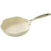Image de MENASTYL - Poêle 26cm Dahlia sans PFAS - Revêtement céramique antiadhésif crème - 98% d'aluminium recyclé - Tous feux dont induction et lave-vaisselle - Poignée rivetée en inox - 6020939