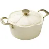 Image de MENASTYL - Faitout 24cm Dahlia sans PFAS - Revêtement céramique antiadhésif crème - 98% d'aluminium recyclé - Tous feux dont induction et lave-vaisselle - Poignée rivetée en inox - 6020941