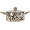 Image de MENASTYL - Faitout Léopard 24cm tous feux dont induction - Revêtement antiadhésif - Aluminium recyclé - Poignée effet bois ergonomique - Motif Léopard - 6020956
