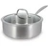 Image de MENASTYL - Sauteuse inox 18/10 Triply 24cm tous feux dont induction fabriquée en France - sans PFAS ni substances nocives - Compatible lave-vaisselle - Poignée rivetée - 6020529