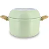 Image de MENASTYL - Batterie de Cuisine Empilable - Gamme The Super Ball - 98% d'Aluminium Recyclé - Compact - Revêtement Céramique Antiadhésif - Tous Feux dont Induction - Couleur Céladon - 8 Pièces