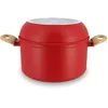 Image de MENASTYL - Batterie de Cuisine Empilable - Gamme The Super Ball - 98% d'Aluminium Recyclé - Compact - Revêtement Céramique Antiadhésif - Tous Feux dont Induction - Couleur Magenta - 8 Pièces