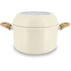 Image de MENASTYL - Batterie de Cuisine Empilable - Gamme The Super Ball - 98% d'Aluminium Recyclé - Compact - Revêtement Céramique Antiadhésif - Tous Feux dont Induction - Couleur Crème - 8 Pièces