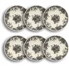 Image de NOVASTYL - Lot 6 assiettes creuses florali 20.5cm en grès décor noir - 2614806