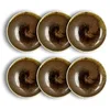 Image de OGO LIVING - Lot 6 assiettes calottes saturne 21cm en porcelaine marron - 2614846