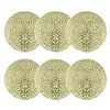 Image de NOVASTYL - Lot 6 assiettes à dessert jade 20cm en grès beige et vert - 2614857