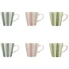 Image de NOVASTYL - Lot6 tasse arlequin 20cl en grès blanc rayures couleurs assorties - 2414198