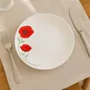 Image de Novastyl - 6 Assiettes Plates Coquelicot 27Cm En Porcelaine OS