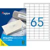 Image de Agipa 102375 1625 Etiquettes Multi Usage Arrondis 381 mm x 212mm Blanc