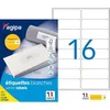 Image de AGIPA Bte 1600 étiquette 99,1x33,9 mm (16 x 100F A4) Multi-usage Coin Rond Permanent Blanc