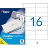 Image de 1600 Étiquettes Blanches - A4 - 105X37Mm - Multi-Usage - Agipa 119012 en occasion ou reconditionné