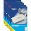 Image de APLI AGIPA 119013 - Étiquettes autocollantes blanches 105 x 57 mm - 1000 étiquettes / 100 feuilles A4 - Adhésif permanent - compatibles laser, jet d’encre et copieur - Idéal bureau, envois & adresse