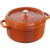 Image de STAUB Cocotte en Fonte Émaillée avec Couvercle, Tous feux dont induction, 4 personnes, Ronde, 24 cm, 3,80 L, 5 kg, Cannelle