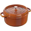 Image de STAUB Cocotte en Fonte Émaillée avec Couvercle, Tous feux dont induction, 4 à 5 personnes, Ronde, 26 cm, 5 L, 6 kg, Cannelle