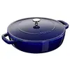 Image de STAUB Sauteuse Chistera en Fonte, Ø 24 cm, 2,4 L, Bleu Intense