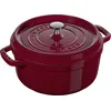 Image de STAUB Cocotte en Fonte Émaillée avec Couvercle, Tous feux dont induction, 4 personnes, Ronde, 24 cm, 3,80 L, 5 kg, Bordeaux