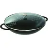 Image de STAUB Wok en Fonte avec Couvercle en Verre et Grille Amovible Inclus, Ø 37 cm, 5,7 L, Noir Mat