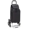 Image de SIDEBAG® Chariot de Course Pliable 6 Roues en Aluminium Caddie Marché Sac Amovible Imperméable Grande Capacité 55L Charge Max 30kg Monte Escalier Fabrication Française Eco Noir