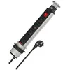 Image de Brennenstuhl Multiprise Tower Power 3 Prises 2 Ports USB A 2m H05VV-F | Encastrable, 3 prises orientées à 45 degrés 2P+T 16A 230V, 2 ports USB A, interrupteur à voyant, 60mm diamètre de perçage