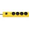 Image de Brennenstuhl hugo! Bloc multiprise 4 prises avec parasurtenseur/parafoudre cordon 2 m - Jaune