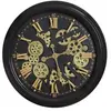 Image de Horloge murale noire et dorée Ø 52 cm