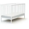Image de AT4 - Lit Bébé 60x120cm ESSENTIEL Blanc | 124 x 64,5 x 82 cm |Bois massif | Dès la naissance | Confort de sommeil | Sommier à lattes | Lit à barreaux |Sommier réglable 3 hauteurs