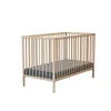 Image de WEBABY - Lit bébé 60x120cm Hêtre Brut 124 x 64,5 x 82 cm ONE | Bois massif | Dès la naissance | Confort de sommeil | Sommier à lattes | Lit à barreaux |Sommier réglable 3 hauteurs