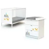 Image de WEBABY - Duo Lit Bébé et Commode Renard Blanc ALBA | Lit 60x120 | Sommier réglable 3 hauteurs | Commode à langer 3 tiroirs | Plan à langer amovible inclus