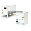 Image de WEBABY - Duo Lit Bébé et Commode Panda Blanc ALBA| Lit 60x120 | Sommier réglable 3 hauteurs | Commode à langer 3 tiroirs | Plan à langer amovible inclus