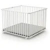 Image de WEBABY - Parc pliant 100X100 Blanc| Parc XXL avec 4 roulettes | Fond réglable 3 hauteurs | Pour enfant jusqu'à 24 mois