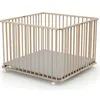 Image de Parc pliant carré - WEBABY - CALI - 100 x 100 cm - 4 roulettes - Jusquà 24 mois - Hêtre brut