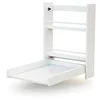 Image de AT4 - Table à langer murale ESSENTIEL blanche | Dimensions ouverte (L x l x H) : 56 x 77,5 x 78 cm | Dimensions pliée (L x l x H) : 56 x 18 x 78 cm | 2 étagères de rangement | Facile à utiliser
