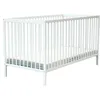 Image de AT4 - Lit Bébé 70x140 ESSENTIEL Blanc| 144 x 74 x 86,5 cm | Sommier à lattes réglable 3 hauteurs | Transformable en lit junior