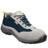 Image de Deltaplus ASTISPGB38 Chaussures basses en cuir croûte de velours avec inserts en maille - S1P Src - Gris/bleu - Taille 38, Gris/bleu, 40 EU