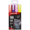 Image de Uni Chalk Marker PWE5M/4 ASSF16 Pochette de 4 Marqueurs Craie Pointe Moyenne Assortis