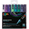 Image de POSCA Mitsubishi Pencil - 8 Marqueurs PC5M - Pointe Conique - Couleurs Froides Pointe Moyenne - Marqueurs Peinture à Base d'Eau - Tout Support - Pour Papier, Textile, Verre, Galet, Bois