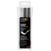 Image de POSCA Set de 3 marqueurs PC350 pinceau Noir - Noir - Blanc