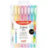 Image de Mitsubishi Pencil - 8 Stylos Rollers Encre Gel - Uni-Ball Signo - Stylos Couleurs Pastel - Pointe 0,7 mm - Écriture Medium - Rollers Fantaisie pour Loisirs Créatifs et Carterie